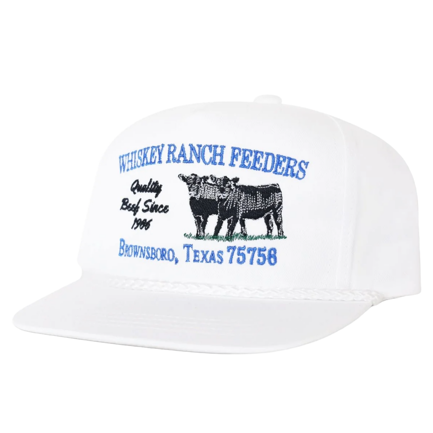 Whiskey Bent Men's Ranch Feeders White Snapback Hat FEEDERS