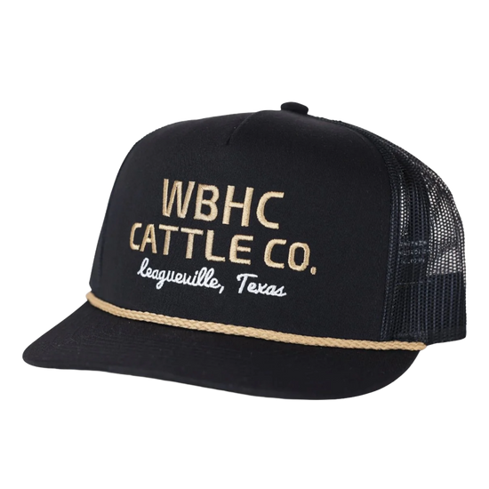 Whiskey Bent Men's Cattle Co. Black & Gold Snapback Hat BLKGLD