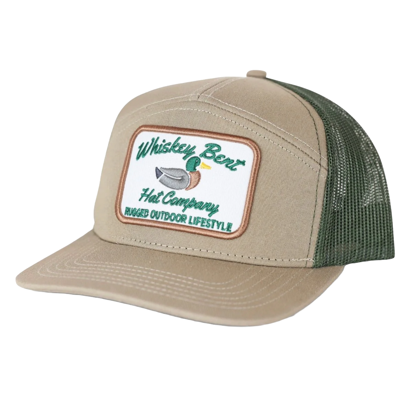 Whiskey Bent Men's 7-Panel Green Head Snapback Hat GRNHEAD7