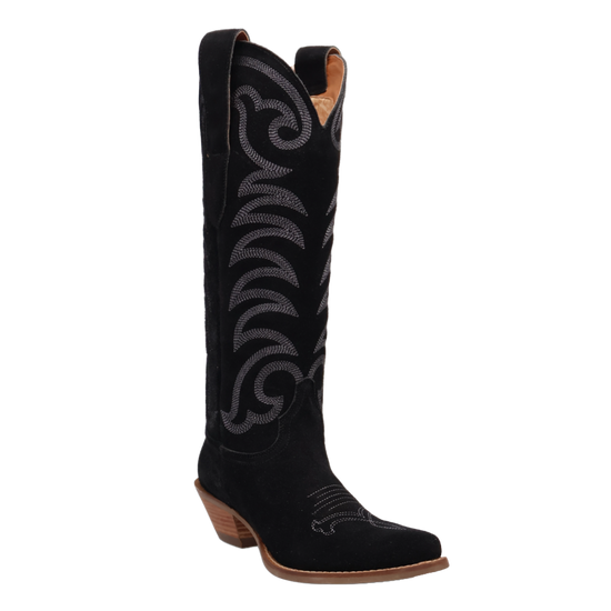 Dingo Ladies Movin' On Suede Black Tall Western Boots DI2184-BK