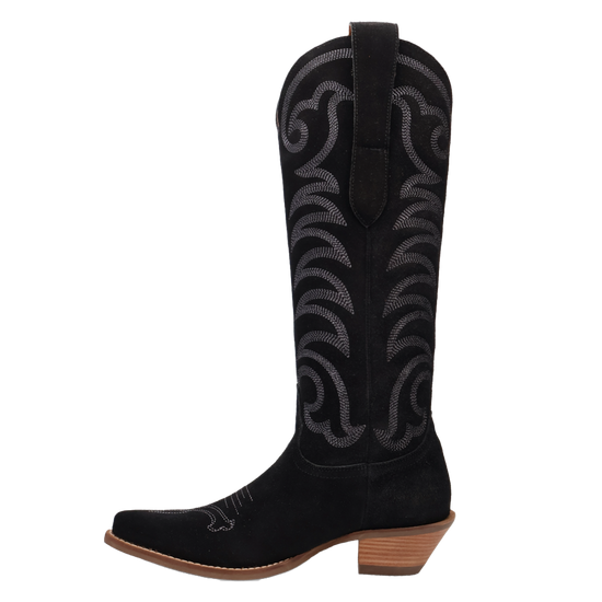 Dingo Ladies Movin' On Suede Black Tall Western Boots DI2184-BK