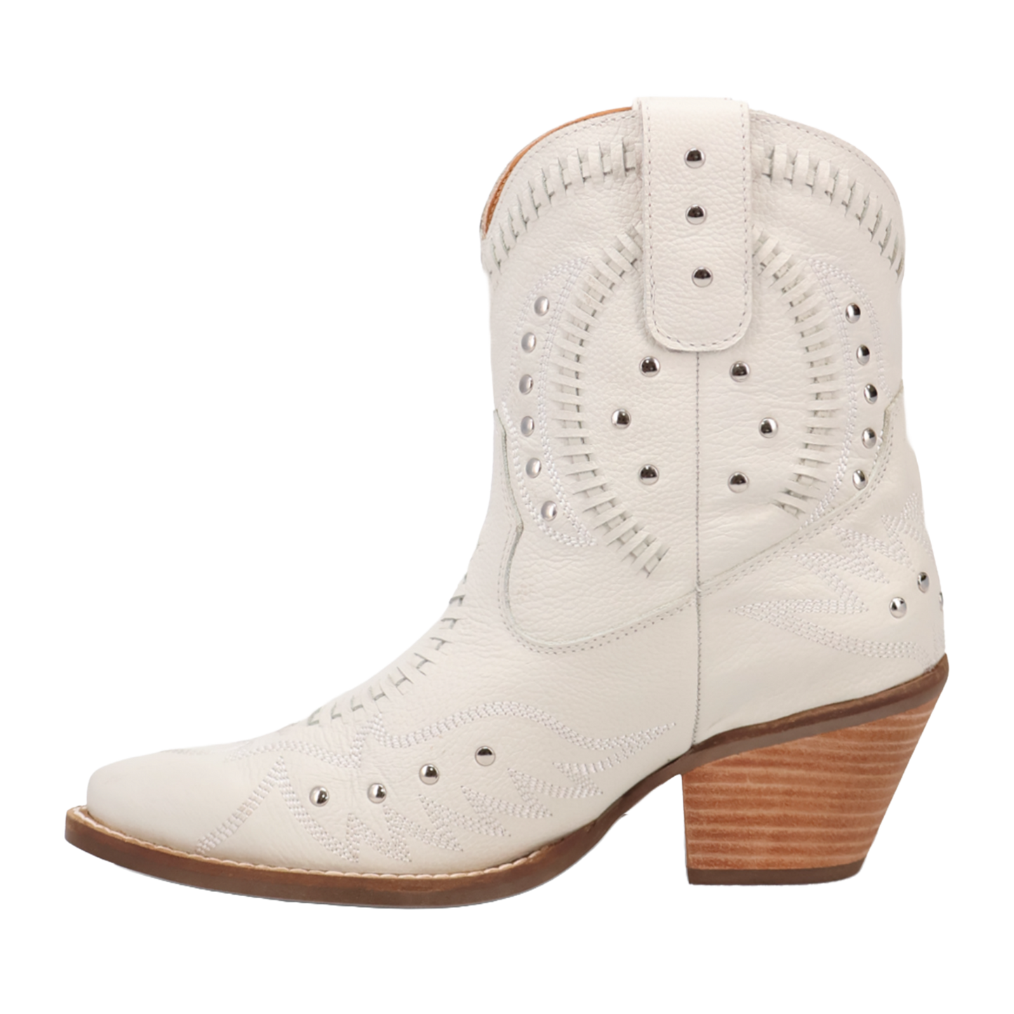 Dingo Ladies Precious B-Lace White Leather Booties DI2206-WH