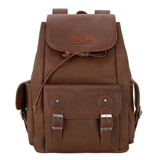 Wrangler Ladies 100% Genuine Leather Brown Backpack WG143-9110BR