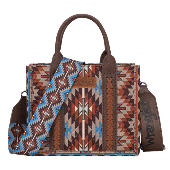 Wrangler Ladies Southwestern Pattern Dual Sided Print Coffee Tote Crossbody WG2213-8120SCF