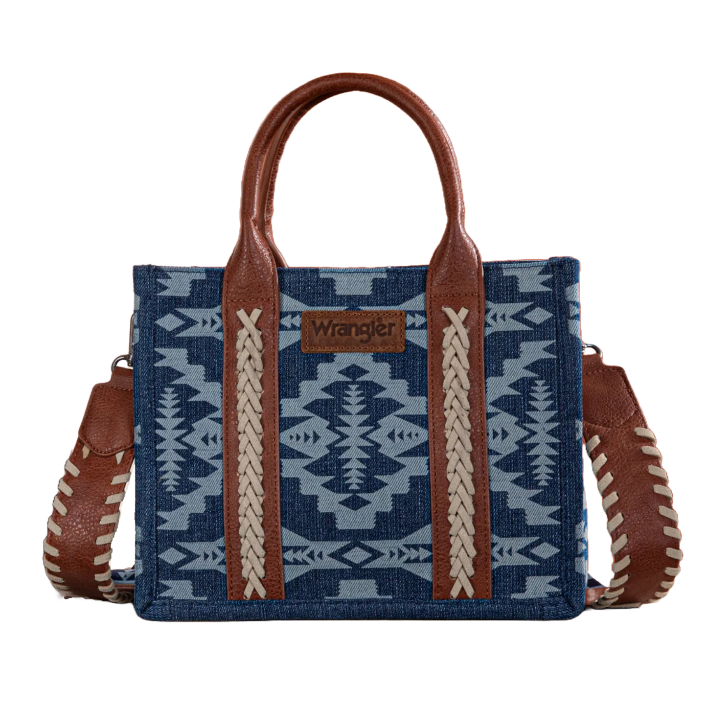 Wrangler Ladies Southwestern Print Small Canvas Jean Tote Crossbody Bag WG2212-8120JN