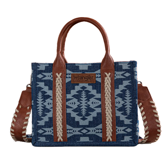 Wrangler Ladies Southwestern Print Small Canvas Jean Tote Crossbody Bag WG2212-8120JN