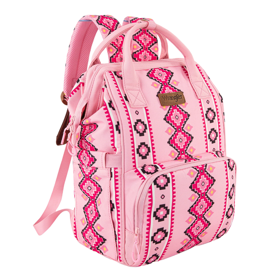 Wrangler Ladies Aztec Printed Callie Pink Diaper Bag WG2204-9110PK