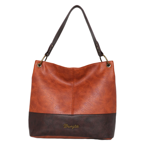 Wrangler By Montana West Ladies Carry Hobo Brown Tote Bag WG20-918BR