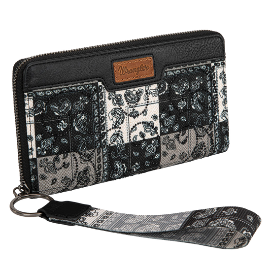 Wrangler Ladies Bandana Paisley Black Print Wallet WG138-W006BK