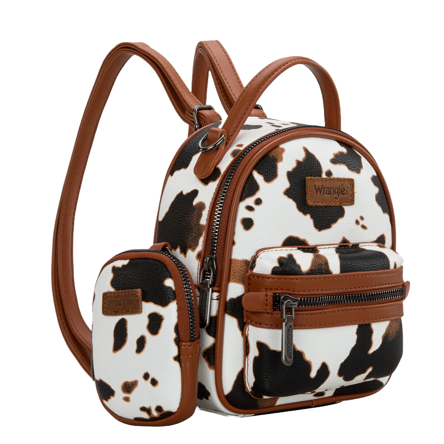 Wrangler Ladies Cow Print Mini Backpack With Coin Pouch WG133-8600BR