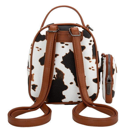 Wrangler Ladies Cow Print Mini Backpack With Coin Pouch WG133-8600BR