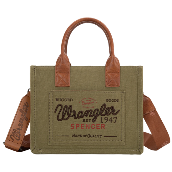 Wrangler Ladies Green Vintage Canvas Crossbody Tote WG136-8120SGN