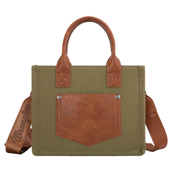 Wrangler Ladies Green Vintage Canvas Crossbody Tote WG136-8120SGN