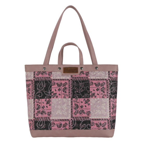 Wrangler Ladies Pink Paisley Pattern Dual Sided Print Tote WG138-2002PK