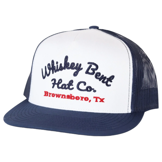 Whiskey Bent Men's Conway White & Navy Snapback Hat CNWAY