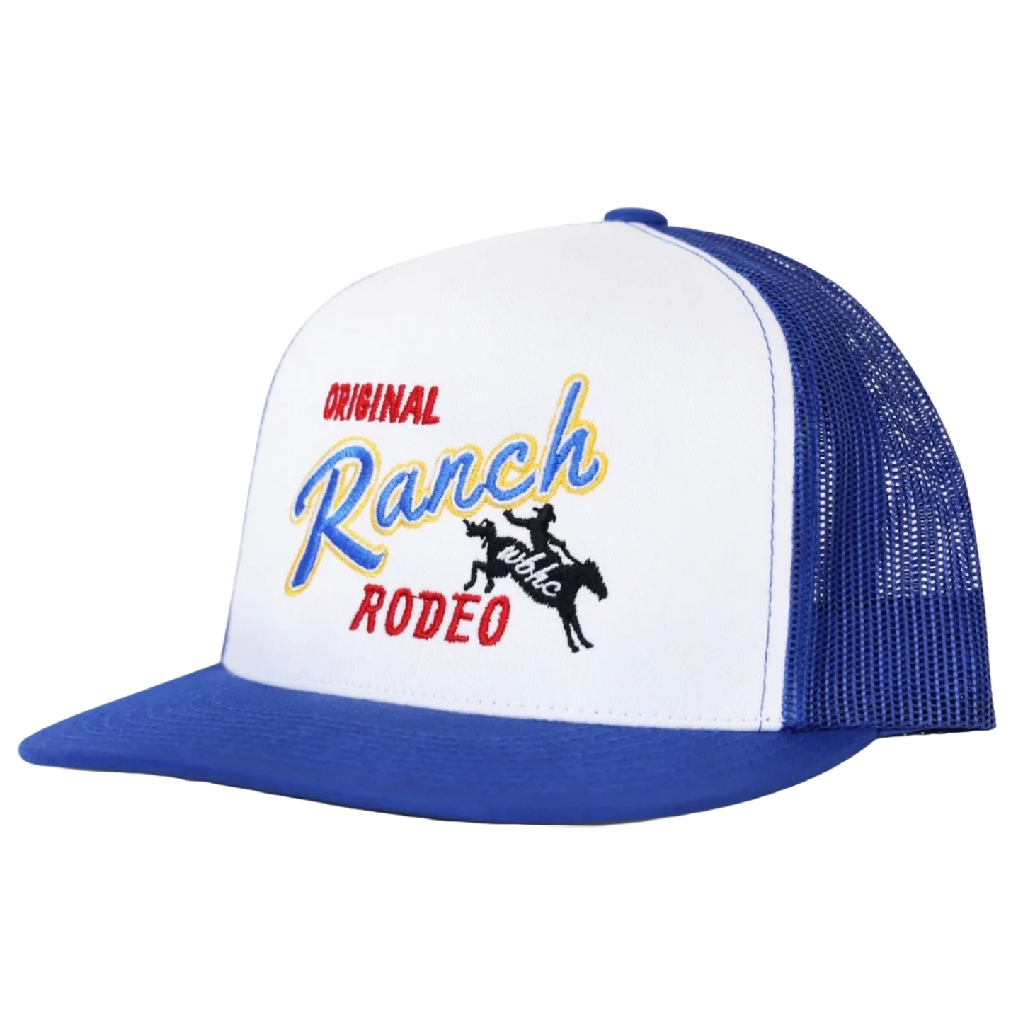 Whiskey Bent Men's Ranch Rodeo White & Blue Snapback Hat RNCHRO-BU