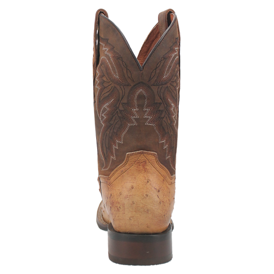 Dan Post Men's Alamosa Full Quill Ostrich Sand & Chocolate Boots DP4184