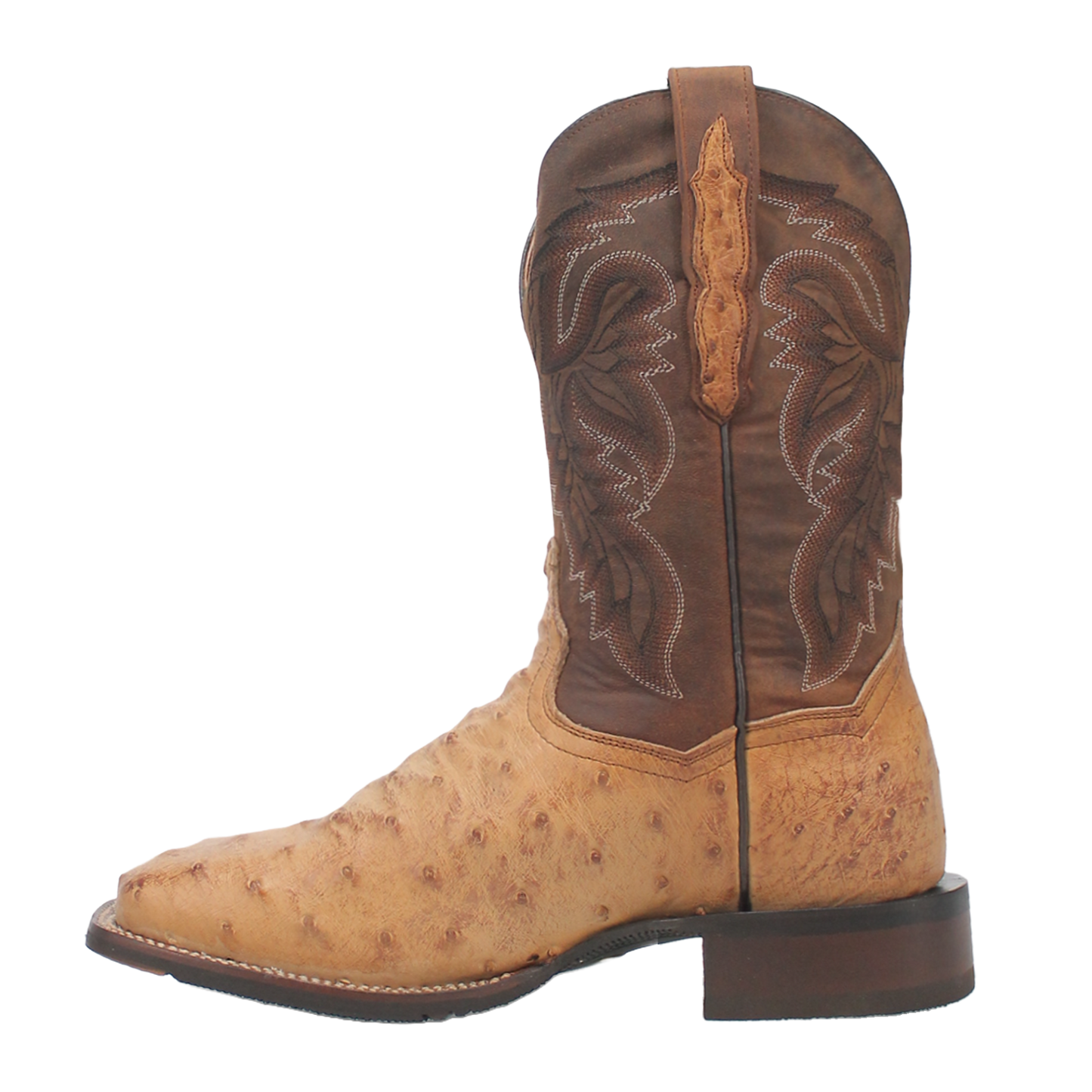 Dan Post Men's Alamosa Full Quill Ostrich Sand & Chocolate Boots DP4184