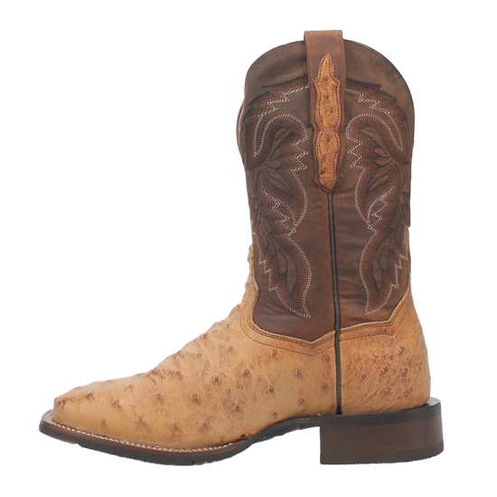 Dan Post Men's Alamosa Full Quill Ostrich Sand & Chocolate Boots DP4184