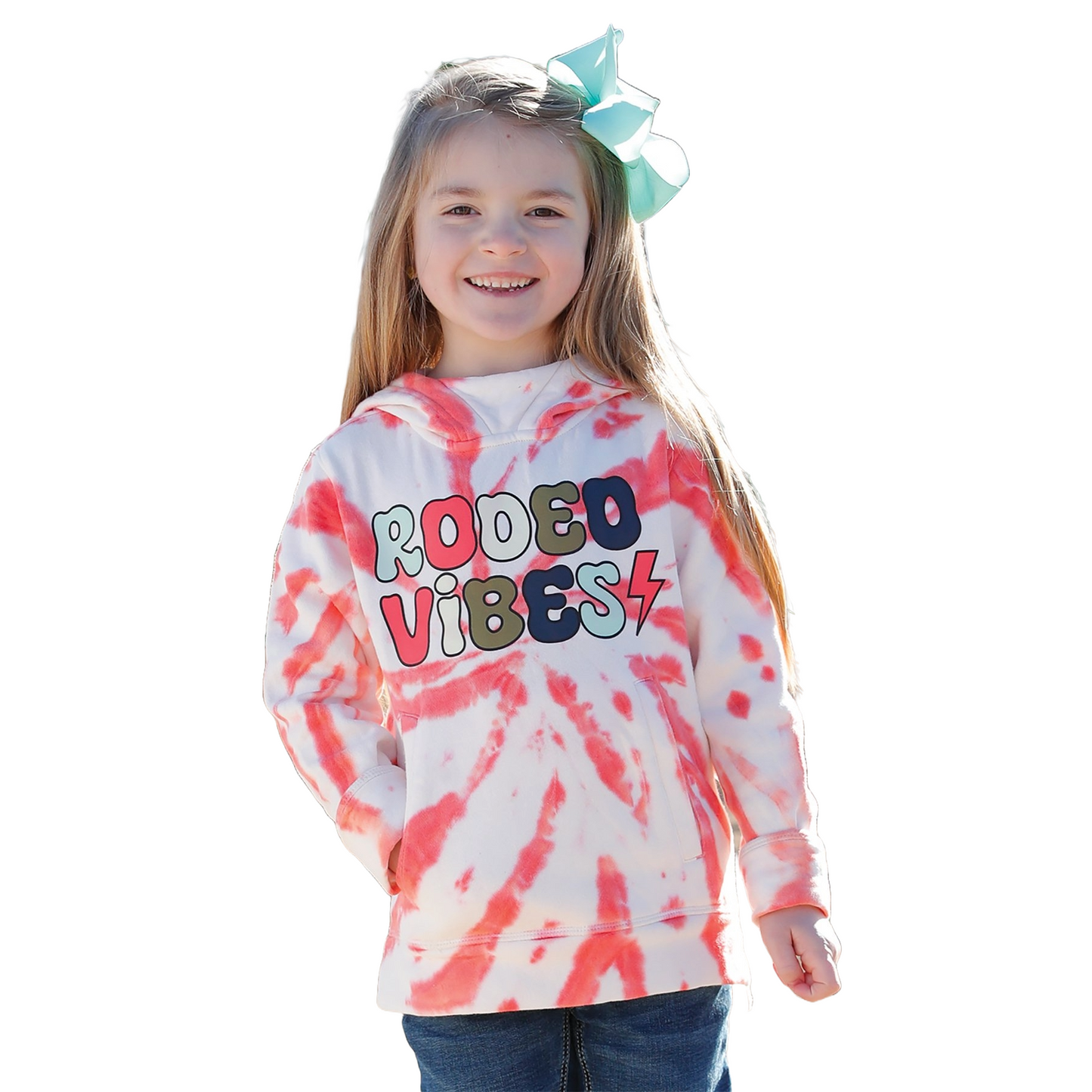 Cinch Girl's Rodeo Vibes Tie Dye Pink Hoodie CWK8630004