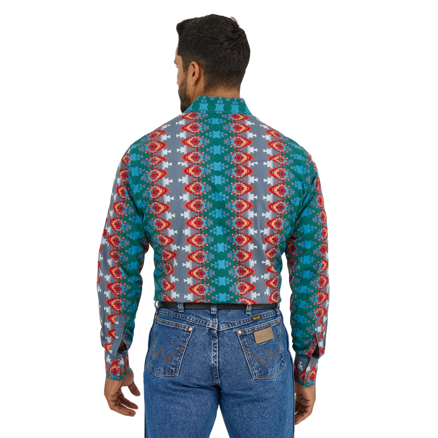 Wrangler Men's Checotah Ombre Aztec Button Down Shirt 112359441