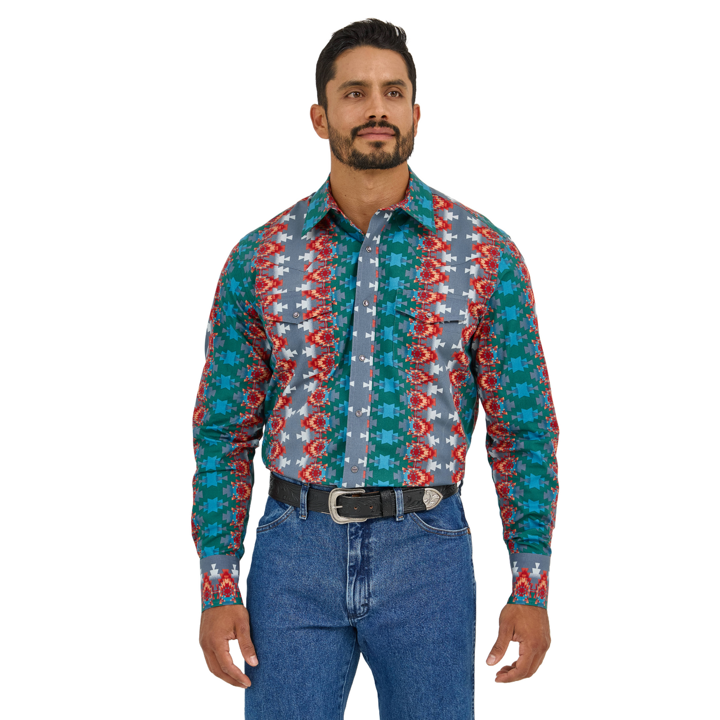 Wrangler Men's Checotah Ombre Aztec Button Down Shirt 112359441