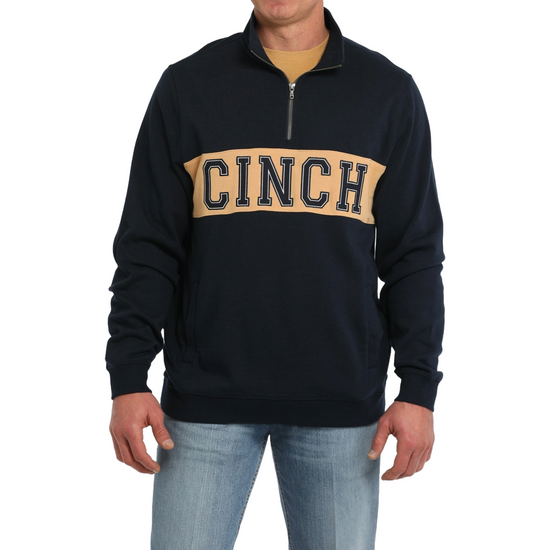 Cinch Men's Logo Quarter Zip Navy Pullover MWK1922001