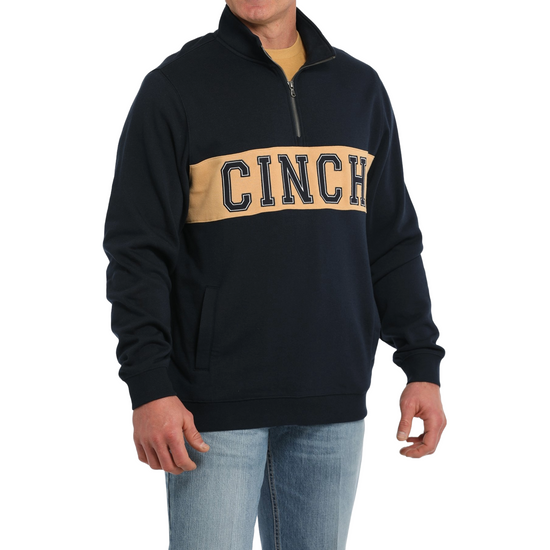 Cinch Men's Logo Quarter Zip Navy Pullover MWK1922001