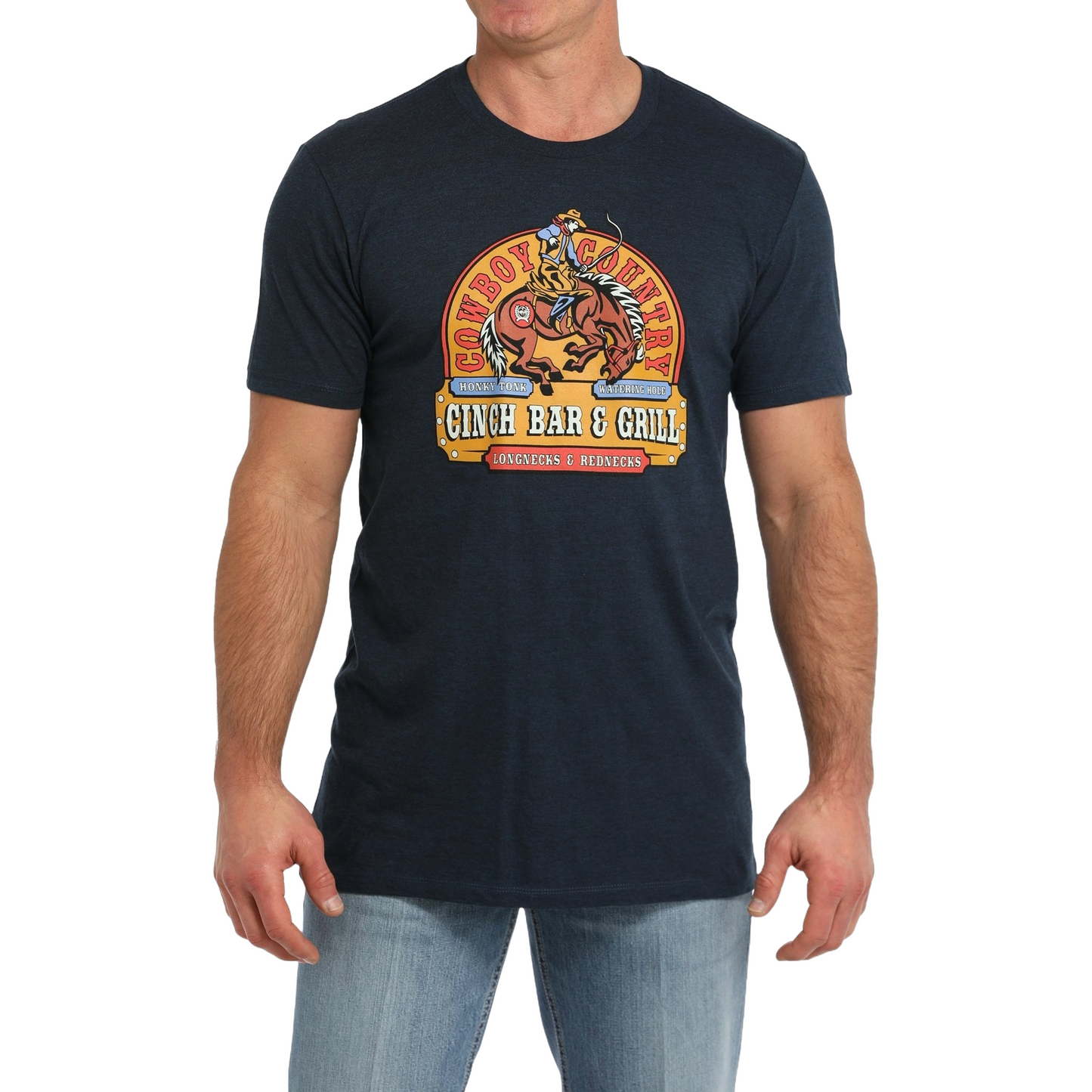 Cinch Men's Cowboy Country Bar & Grill Navy Graphic T-Shirt MTT1690651