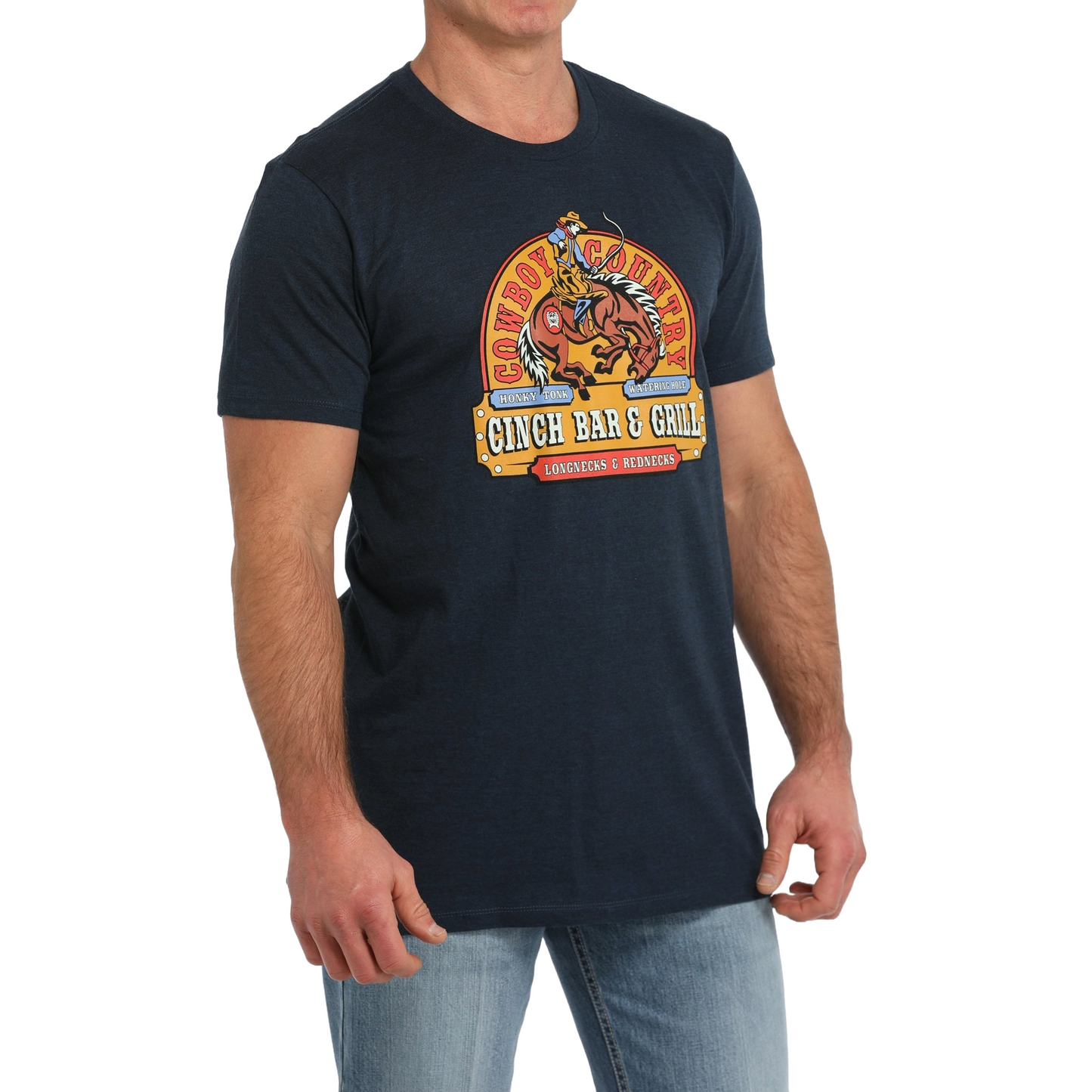 Cinch Men's Cowboy Country Bar & Grill Navy Graphic T-Shirt MTT1690651