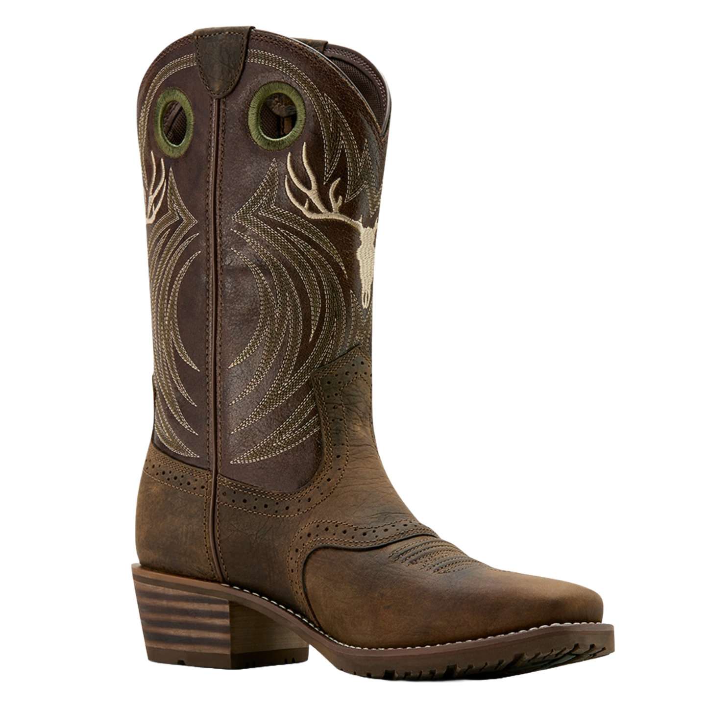 Ariat Men's Hybrid Roughstock Antler Wild Taupe Cowboy Boot 10061156