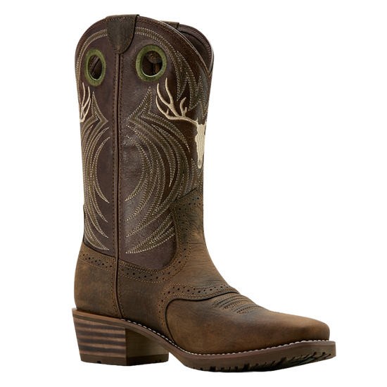 Ariat Men's Hybrid Roughstock Antler Wild Taupe Cowboy Boot 10061156