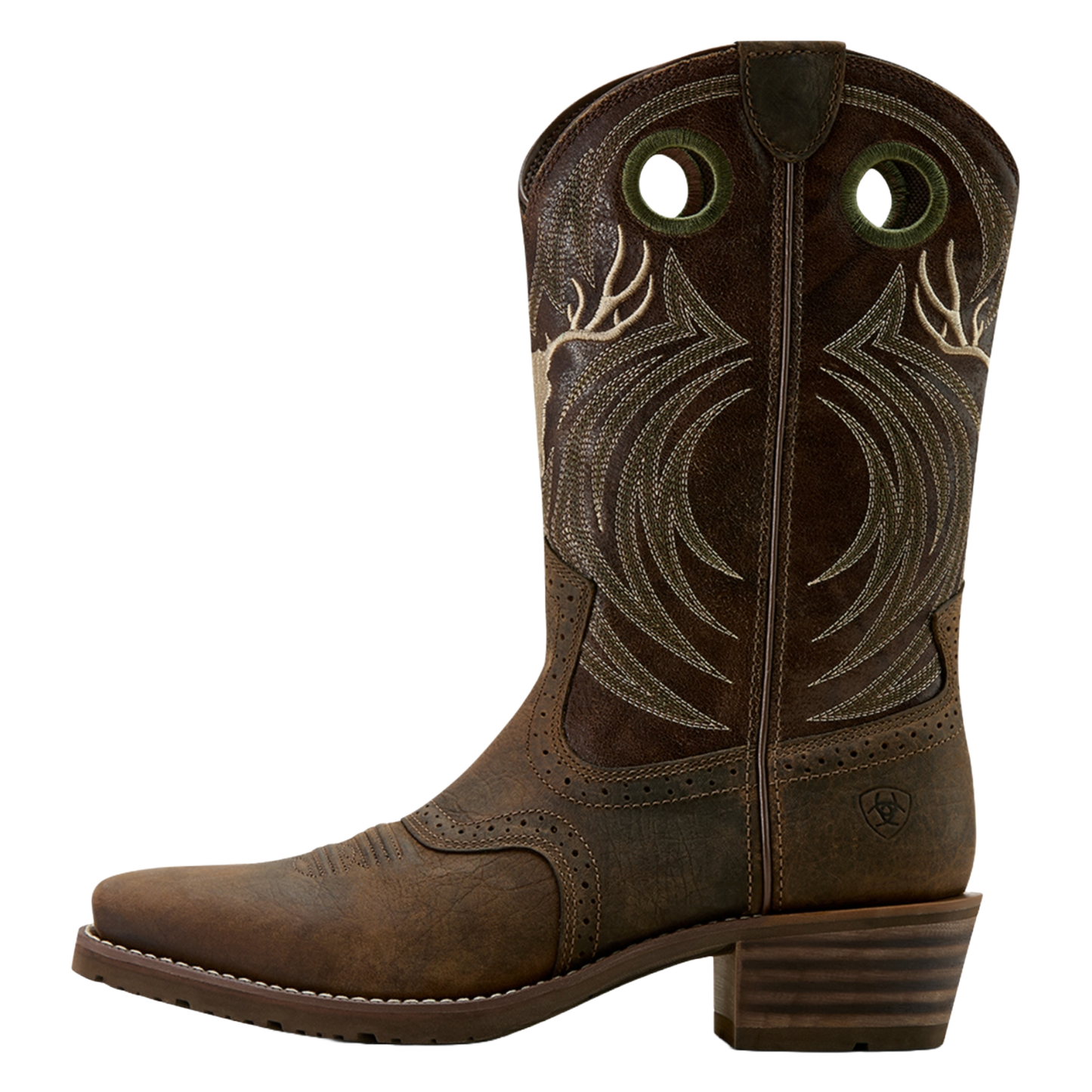 Ariat Men's Hybrid Roughstock Antler Wild Taupe Cowboy Boot 10061156