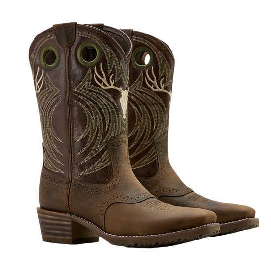 Ariat Men's Hybrid Roughstock Antler Wild Taupe Cowboy Boot 10061156