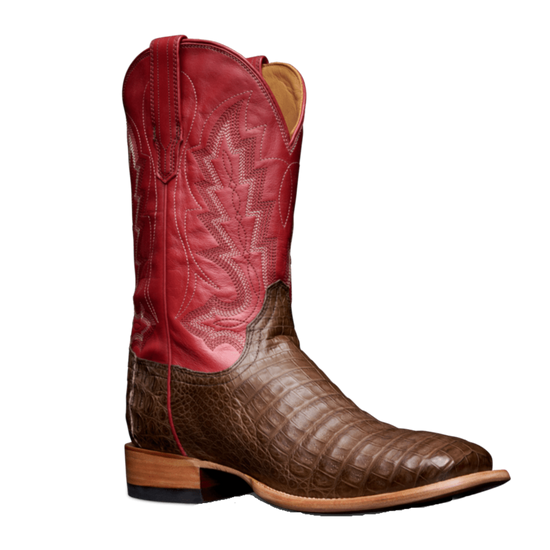 Tecovas Men's The William Western Caiman Leather Red Boot 10069GNR