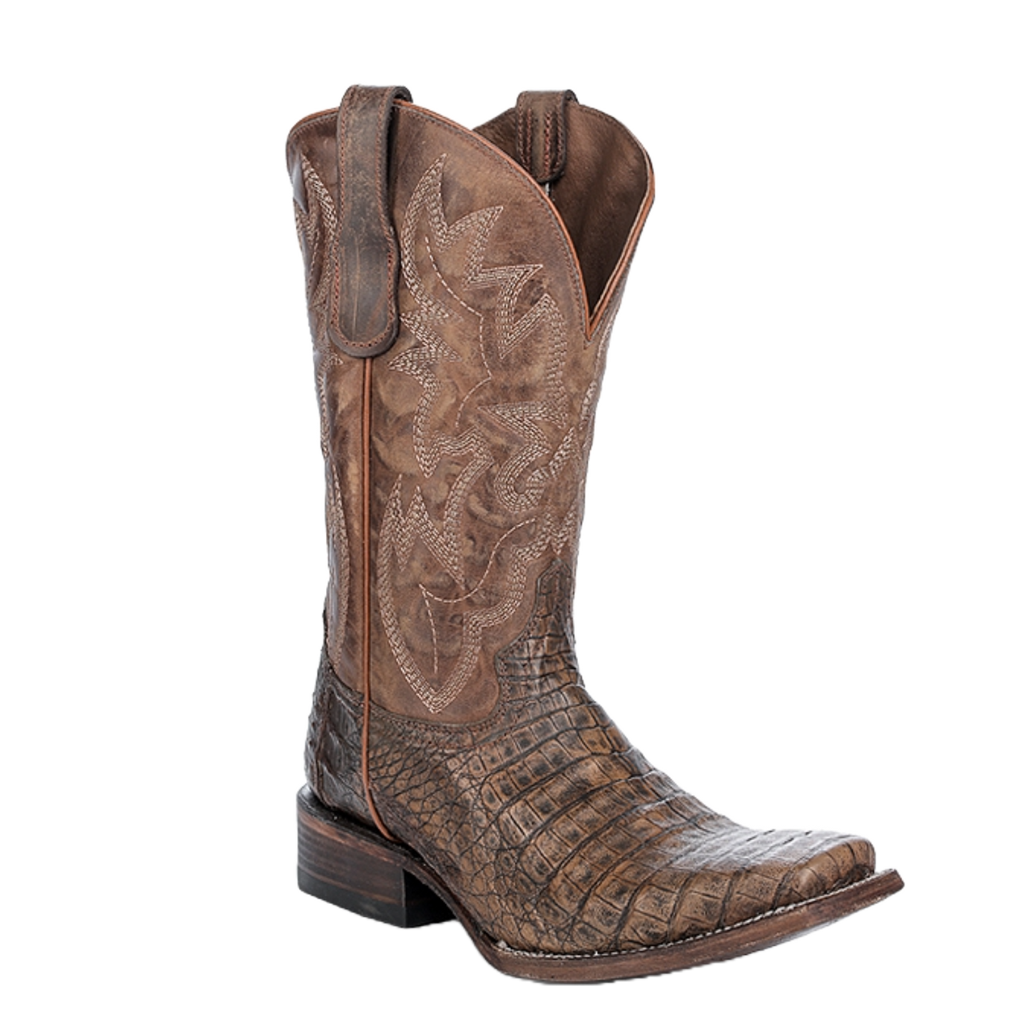 Circle G By Corral Men's Taupe Caiman Square Toe Western Boots L6193