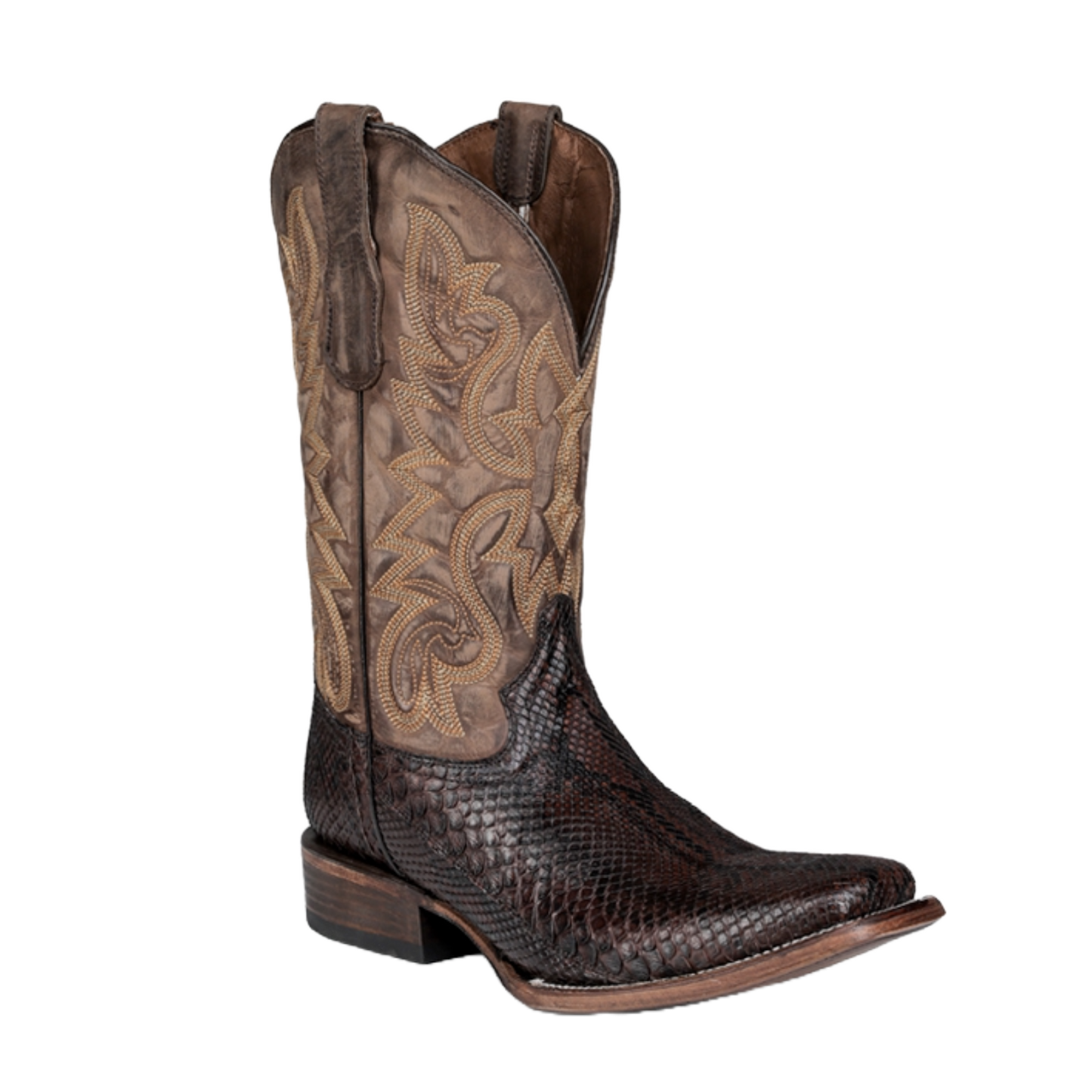 Circle G By Corral Men's Brown Python Square Toe Western Boots L6192