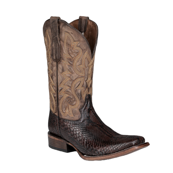 Circle G By Corral Men's Brown Python Square Toe Western Boots L6192