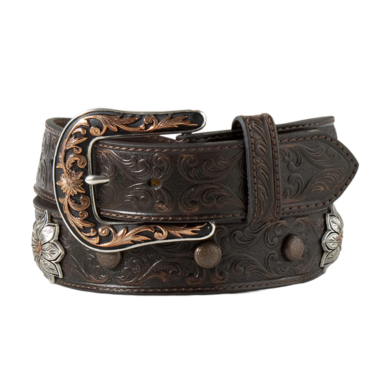 Ariat Ladies Floral Embossed Brown Belt A1533902