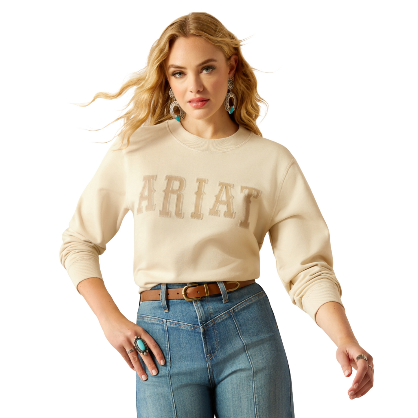 Ariat Ladies Beige Essential Crew Sweatshirt 10054499