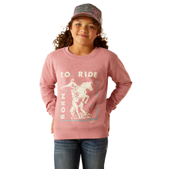 Ariat Girls Junior Rider Rose Wine Heather Sweatshirt 10054594