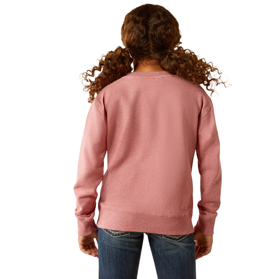 Ariat Girls Junior Rider Rose Wine Heather Sweatshirt 10054594