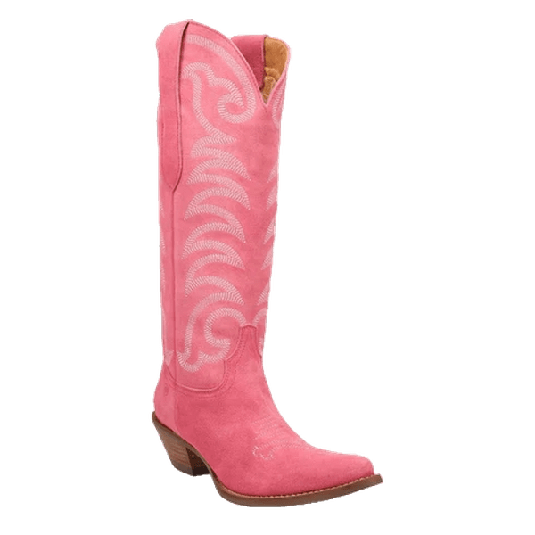 Dingo Ladies Movin' On Suede Pink Tall Western Boots DI2184-PK