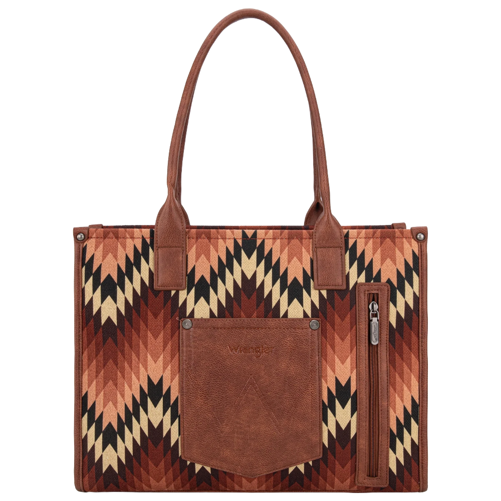 Wrangler Ladies Southwestern Brown Conceal Carry Wide Tote WG2211-8119BR