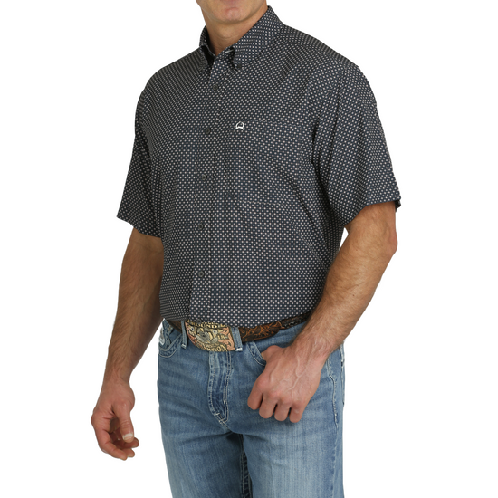 Cinch Men's Charcoal Checkered Print Arenaflex Button Shirt MTW1704140