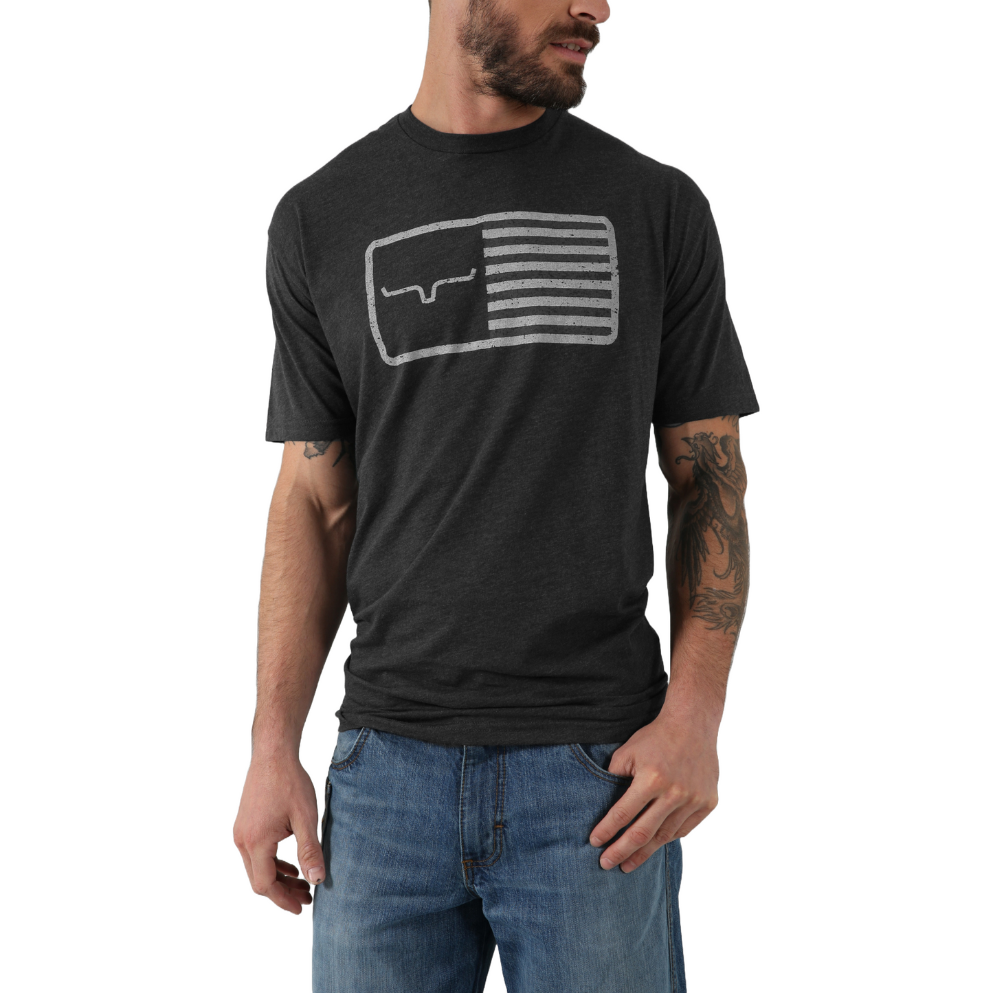 Kimes Ranch® Men's American Trucker Charcoal Heather Tee MSH0000060-BK018