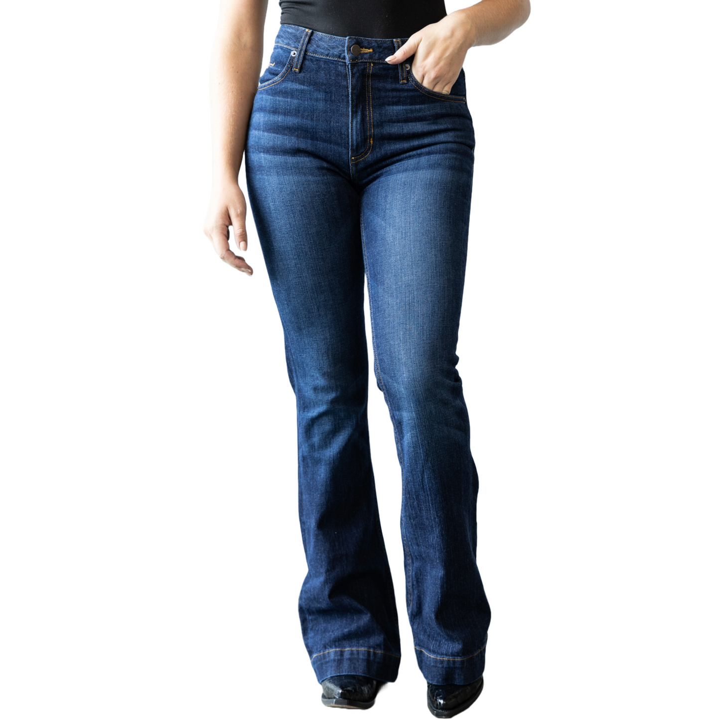 Kimes Ranch Ladies Jennifer High Rise Wide Flare Dark Wash Jeans WJE0000008