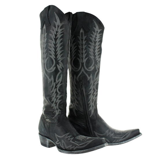 Old Gringo® Ladies Mayra Bis Black & Silver Tall Boots L1213-15