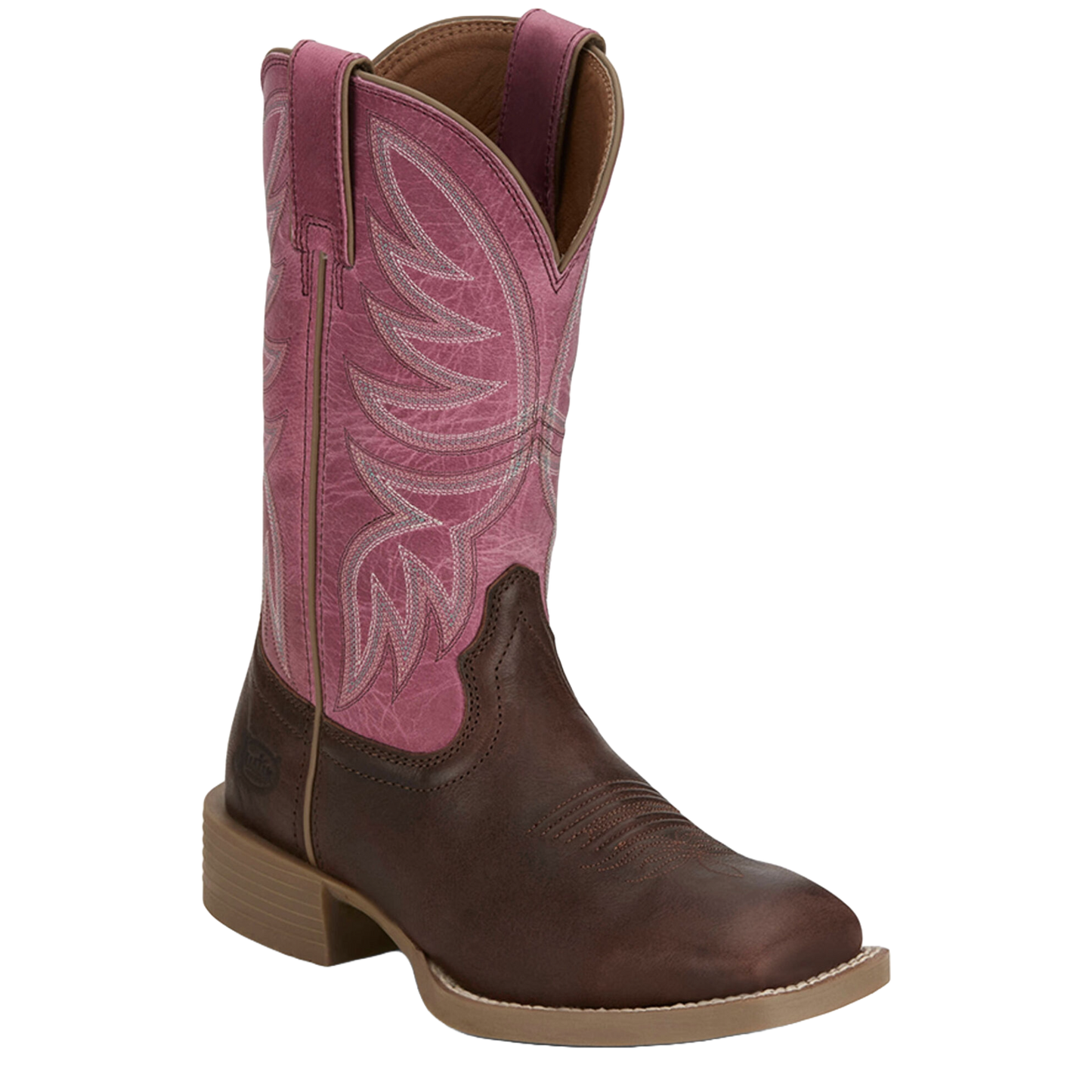 Justin Ladies Demeter Rose Pink & Brown Western Boot SE2804