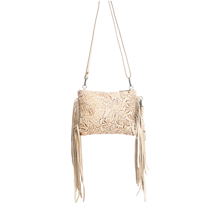 Myra Bag Ladies Fennington Leather Ivory Crossbody Bag S-9559